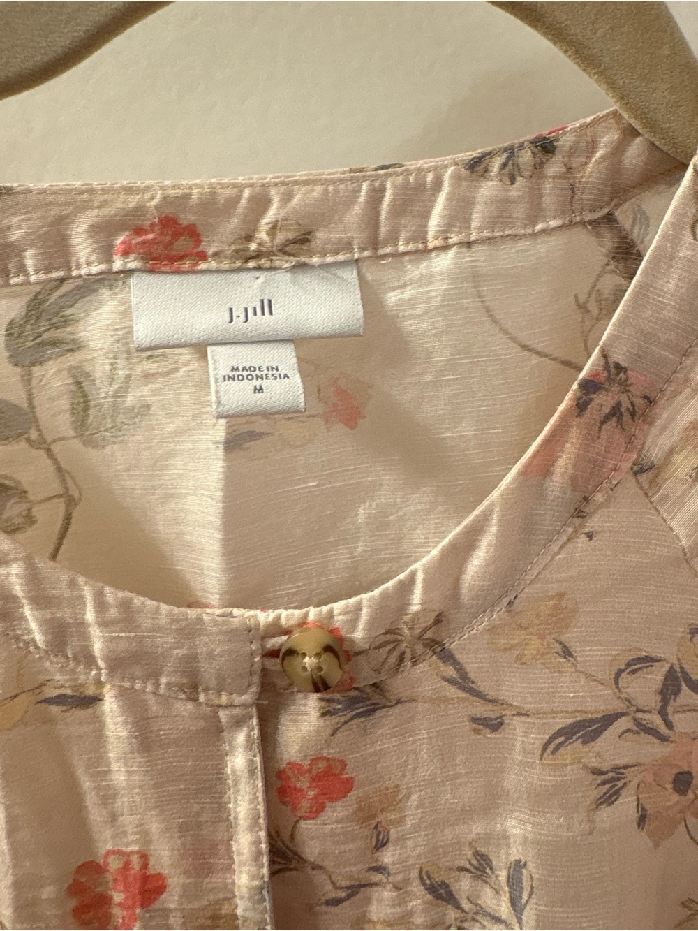 J. JILL Women's Sheer Floral Linen Blend Button Tunic Shirt Sz M/PTP 23/L 36 - Picture 9 of 15